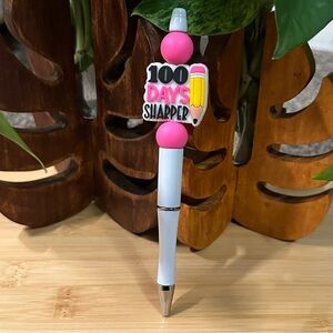 Handmade Silicone Beaded Pen ✏️ Teacher Gift | School Theme + Refill
